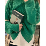 Zingj Fairy Purple Head Twist Sweater Female 2023 Autumn Winter Loose Retro Gentle Lazy Wind