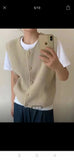 Version Short Knitted Vest Women's New 2024 Spring And Autumn Style Loose Inner Shoulder Folded Sleeveless