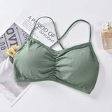 Teenage Girls Seamless Cross Beauty Back Bottom Wrapped Chest Sexy Tube Top No Steel Ring Anti-glare Girl