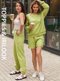 2021 Casual Shorts Set Pants Suit Women Tracksuits Harajuku Sweatshirts Elastic Waist Pencil Pants High