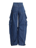 Wind Jeans Pants Women's Autumn 2025 New Lazy Cargo Pants Mop Straight Pocket Wide Leg