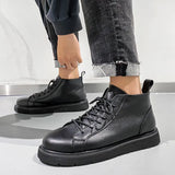 Autumn Winter New Black Male Round Head Korean Version Of The Tide Help The British Style Ankle Boots Martin