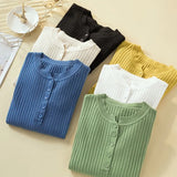 Button Sweater Women Basic Slim Knitted Pullover Women Sweaters Pullovers Jumper Autumn Winter Korean Style Women