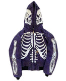 Women Skeleton Print Hoodies Long Sleeve O Neck Loose Pullovers Female Tops Retro Zip Hoodie Sweatshirt