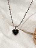 2pcs Heart Pendant Necklace- Outfit