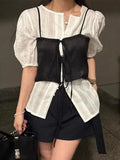 Zingj Chic Summer Niche Design Sense Square Tie Loose Casual Versatile Wear Short Vest Sling