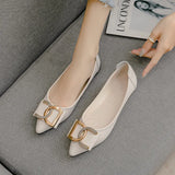 And Summer Sharp Flat Sole Single Shoes Women's Water Drill Leisure Soft-Soled Working Shoes Bean Shoes Lefu Shoes Tide Large