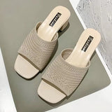 Zingj Heel Sandals And Slippers For Women In Summer 2023, The New Korean Version Of Flying Weave Wears A Word Of Fashion For Women's Sandals And
