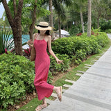 Zingj Pink Small Floral Slim Big Back Pleated Neck Sling