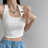 Halter Camisole Tank Top Women U-Neck Sexy Tanks Camis Skinny Backless sports Corset Tee Shirt Femme Tops