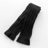 0 to 8 Yrs Spring Autumn Double Needle Leggings Girl Combed Cotton Ribbed Leggings Baby Soft Lace Knitted Pant For