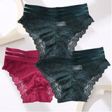 Lace Sexy Women's Panties Finetoo Mid-waist Temptation Transparent Hollow Out Underwear Female Underpants Briefs