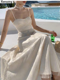 Women's Sexy Spaghetti Strap Prom Dress Female Fashion Sleeveless Slim Evening Party Wedding Clothes