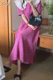 Vintage Double Ruffle Floral Cultivation Dress Summer Women Korean Ladies Chic Dresses Elegant Woman Dress 2023