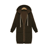 2020 Autumn Winter Long Sleeve Women's Hooded Zipper Cardigan Sweater Casual Straight Solid Pocket Ladies Long