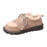 Zingj Size Thick Cotton Shoes Women 2023 Winter New Flat Women's Shoes Plus Velvet Warm Snow Cotton Brown Wool Shoes Women-Outfit