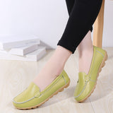 Women Flats Ballet Shoes Woman Cut Out Leather Breathable Moccasins Women Boat Shoes Ballerina Ladies Casual