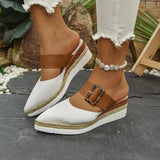 Women's Sandals 2025 Summer New Flat Bottom Slope And Pointed Casual Women's Cool Slippers