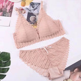 French Lace Front Closure Bra And Panties Set Women Sexy Lingerie Set Push Up Bralette Embroidery Underwear
