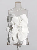 Sexy Small Vest 2025 Spring New Solid Color Three-Dimensional Flower Splicing Design