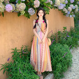 Zingj Ethnic Wind Sling Dress Female Summer Yunnan Dali Tourism Wear A Seaside Holiday Long