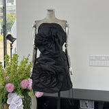 Three-Dimensional Large Flowers With A Bra Strap To The Ass Wedding Birthday Will Be Sweet And Salty Body Evening
