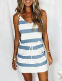 new women's drawstring color sling dress dress
