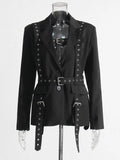 Solid Color Temperament Suit Jacket Woman 2025 Summer New Fashion Personality Design Style With Waist Display Thin