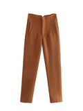 Workplace Women's Display High Waist Waist Suit Trousers 38 Color Reduced Age And Ankle