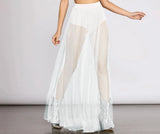 Perspective Of Women's Nightclub Pleated Skirt Lace Sparkling Net Gauze Hip Skirt High Waist Half