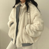 Reversible Oversize Fleece Hooded JacketOutfit