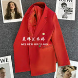 Zingj Metal Button Suit Jacket Female Fall 2024 New British Style Design Sense Double Breasted Korean