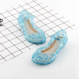 Girls Kids Summer Crystal Sandals Princess Jelly High-Heeled Shoes Princess Cosplay Party Dance