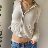 Slim Zipper Casual Hooded Sweater-Outfit