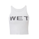 Zingj Letters Sexy Micro Transparent Inside The Vest, Summer Women's Trend Simple Cool Hot