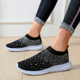 Women's Shoes Breathable Flying Ribbon Drill Mesh Shoes Mother Middle-Aged And Elderly Walking Shoes Leisure Shoes Mesh