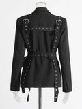 Color Advanced Sense Coat 2025 Autumn Tail New Fashion Rivets Waist Long Sleeves In The Long Hanging Sense Suit