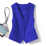 Zingj Vest Female Small Vest 2024 Spring And Autumn New Slim Outside Fold Wear Women's Vest Blue Short Horse