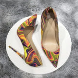 stiletto high heel shallow slip on pointed toe pumps party dress dating multi colors 10cm 8cm sexy lady shoe QP112