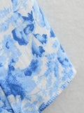 Print Halter Long Dress Women Blue Floral Backless Dress Woman Off Shoulder Sexy Summer Dresses Midi Holiday Party