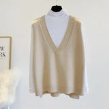and autumn new style V-neck loose sweater vest jacket women's camisole outer wear sleeveless top sweater