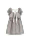 Summer Women's Puff Sleeve Tulle Princess Dress Square Collar Mesh Bubble Dress Evening Party Prom Kawaii A-line Mini