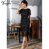 Black vintage maxi sequin summer dress women elegant club long party dresses bodycon office woman dress clothes vestidos
