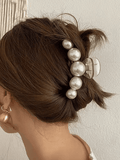 Faux Pearl Decor Large Hair Claw-Outfit