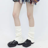 Zingj And Winter Lolita Pile Jk Pure Color Socks Cover Soft Waxy Warm Folding Leg Boot Cover Pile Leg Cover-Outfit