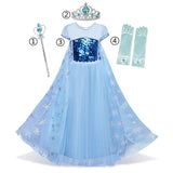 Halloween Costume for Girls Children Clothing Princess Dress Girl Birthday Cosplay Clothes Belle Dress Send Crown New