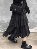 Irregular Tiered Midi Skirt- Outfit