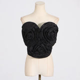 Zingj Wipe Breast 2024 Summer New Fashion Three-Dimensional Flower Splicing Design Advanced Sense Top