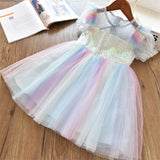 Sequined Kids Princess Summer Sequins Dresses Toddler Cosplay Dress Girl Tutu Teen Birthday Gown Party Clothes