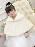 Flower Girls Winter Short Coat Baby Girls Wedding Faux Fur Bolero Girls Party Warm Cloak Cape Kids